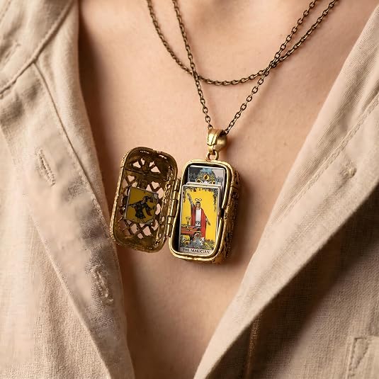 🔥LAST DAY 49% OFF - 📿Tiny Tarot Deck Necklace with Cards