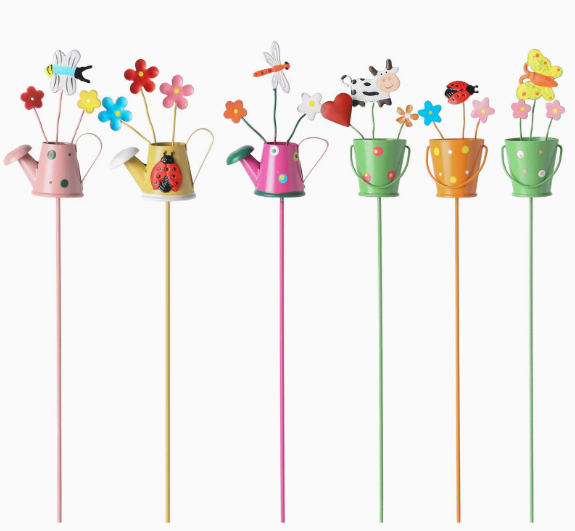 🪴Set of 3 Metal Flower Pot Garden Stakes