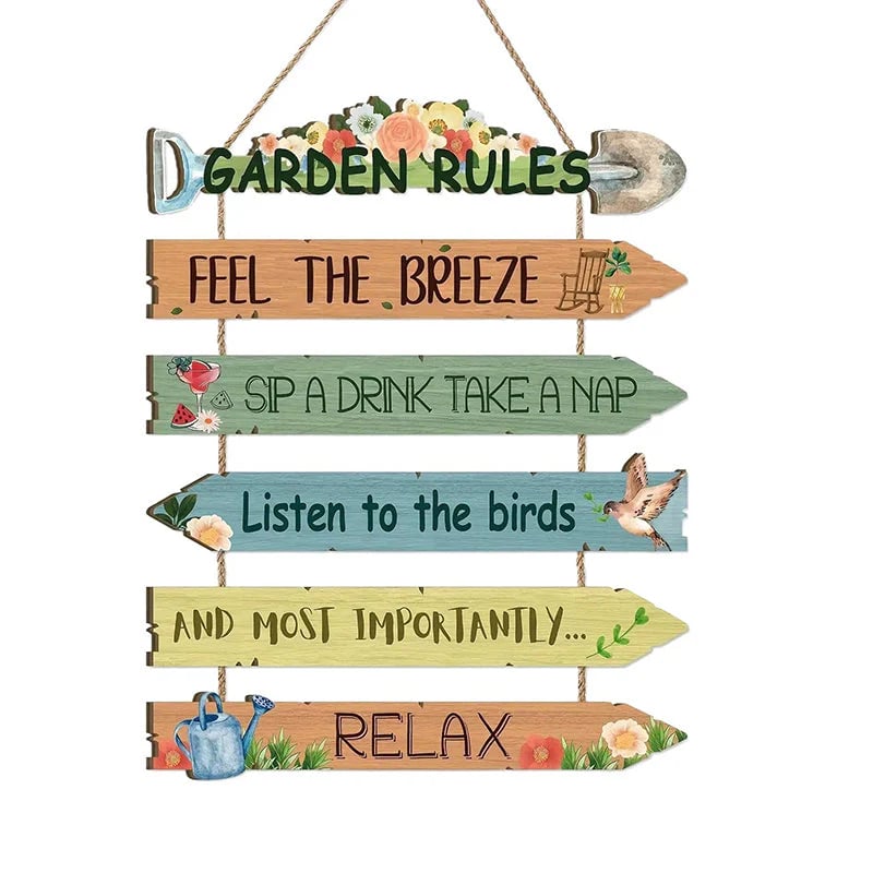 🪄Rustic Wooden Garden Hanging Sign Wall Decor Plaque