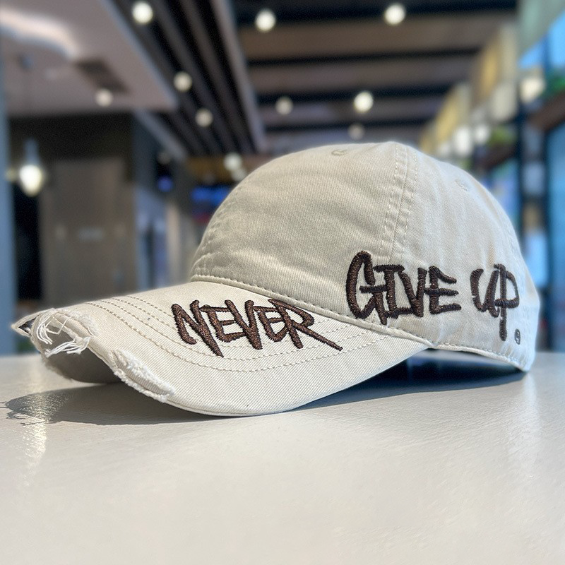 “NEVER GIVE UP” Embroidered Cap