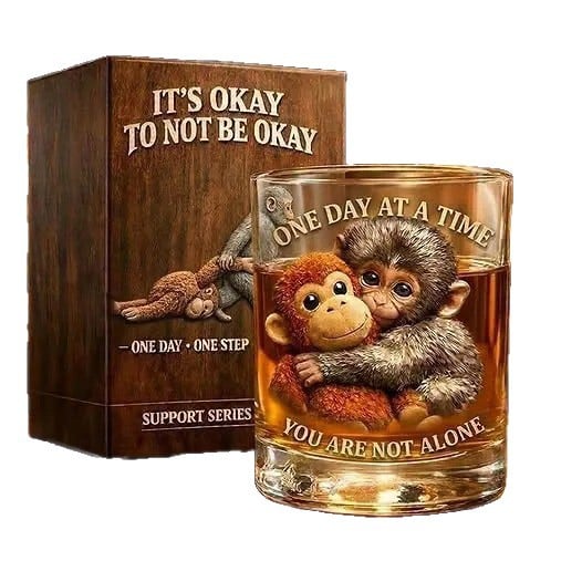 🐵Punch the Monkey Whiskey Glass