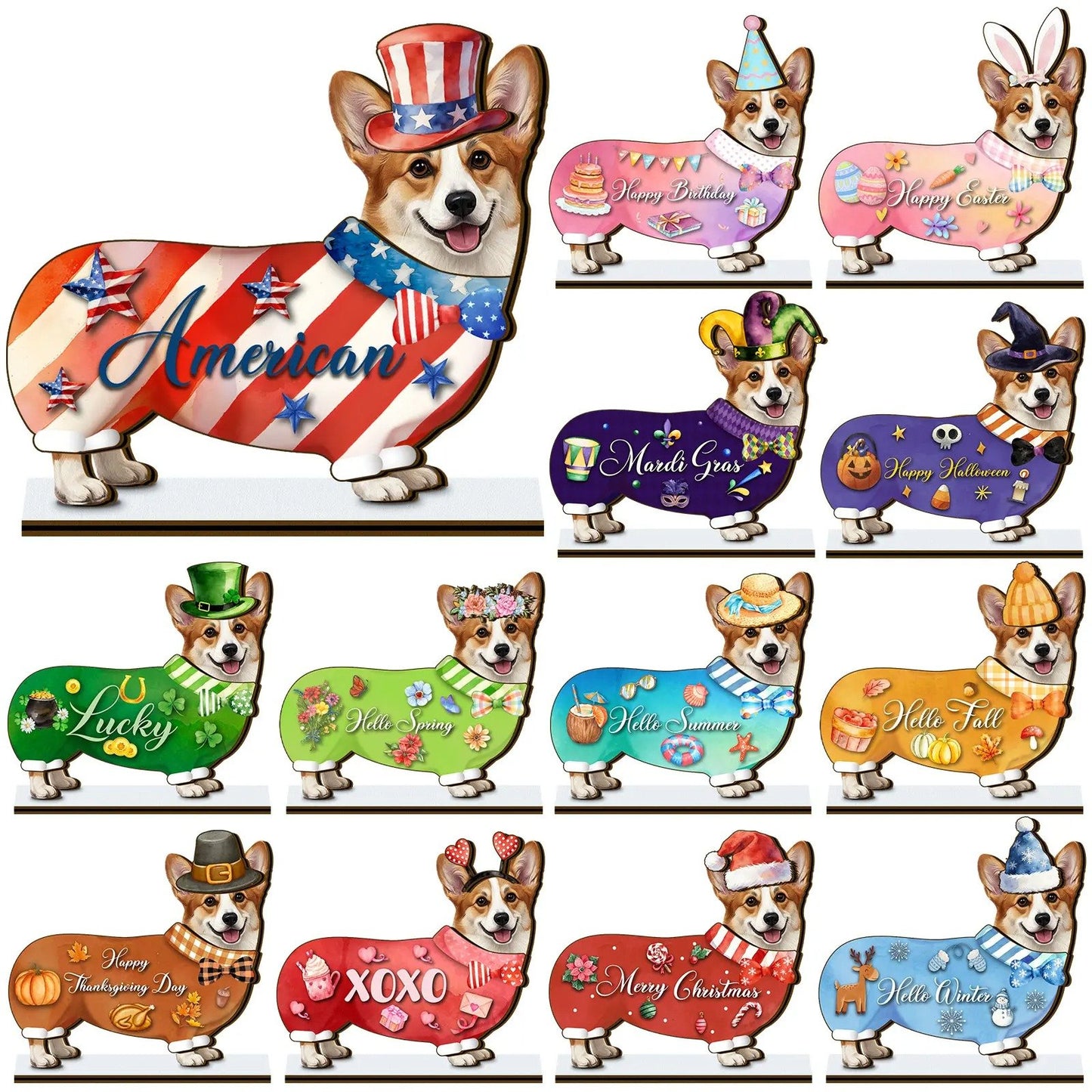 🔥Cute Cat/Dog/Golden Retriever Desk Standee – Removable Seasonal Decor