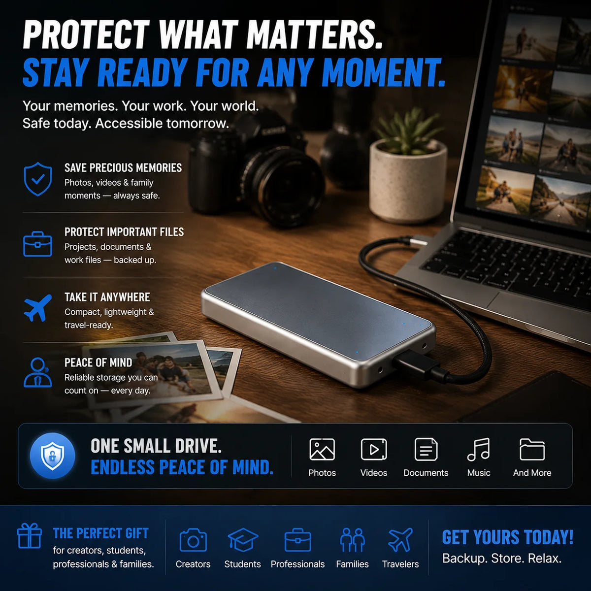 🔥 LAST DAY 48% OFF-Portable External SSD – Protect Your Photos, Videos & Important Files