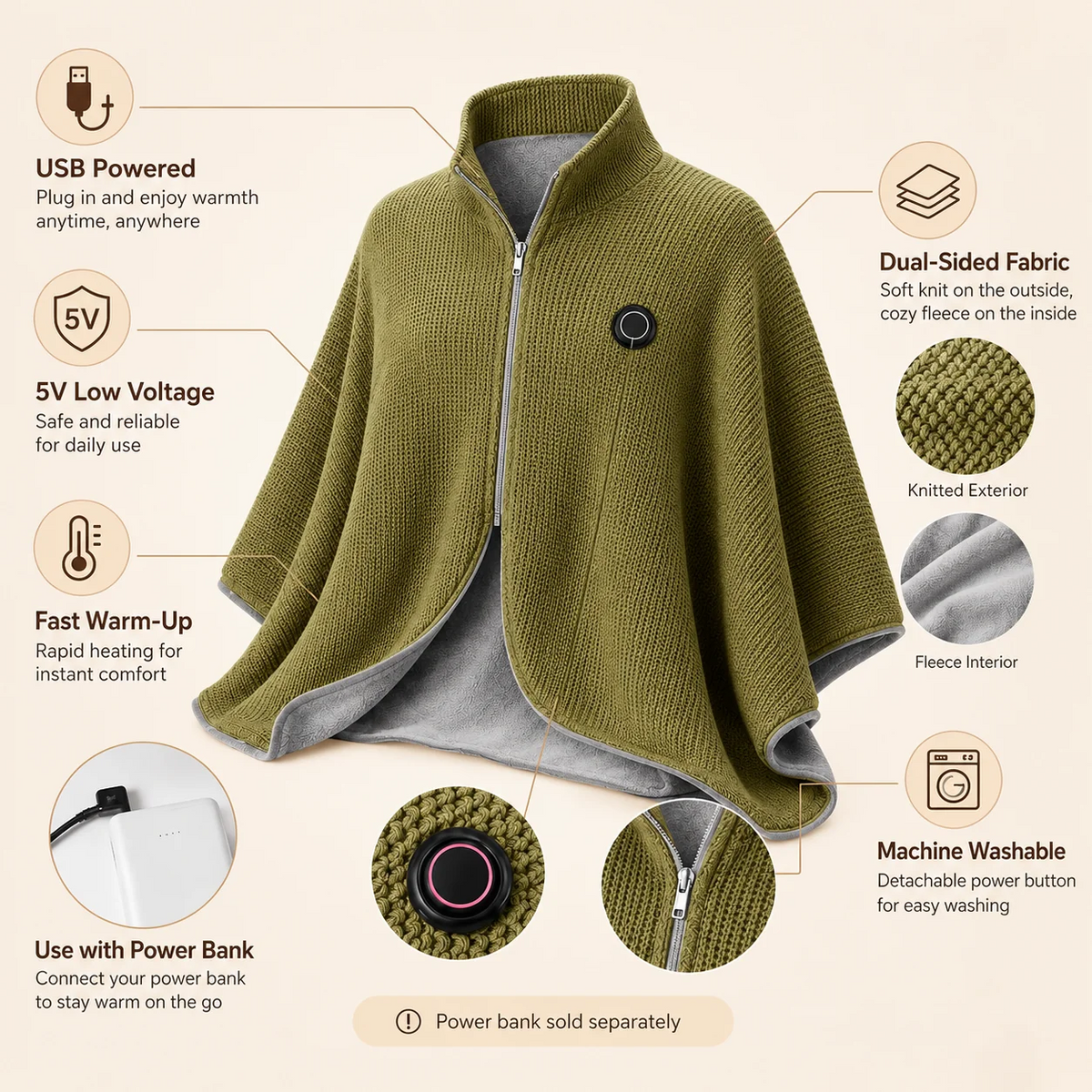 ❄️ LAST CHANCE 49% OFF Heated Wearable Blanket – Stay Warm at Your Desk Without Bulky Layers