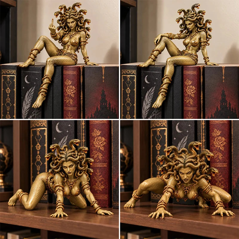 🐍Medusa Goddess Snake Hair Statue, Greek Mythology Gothic Desk Ornament