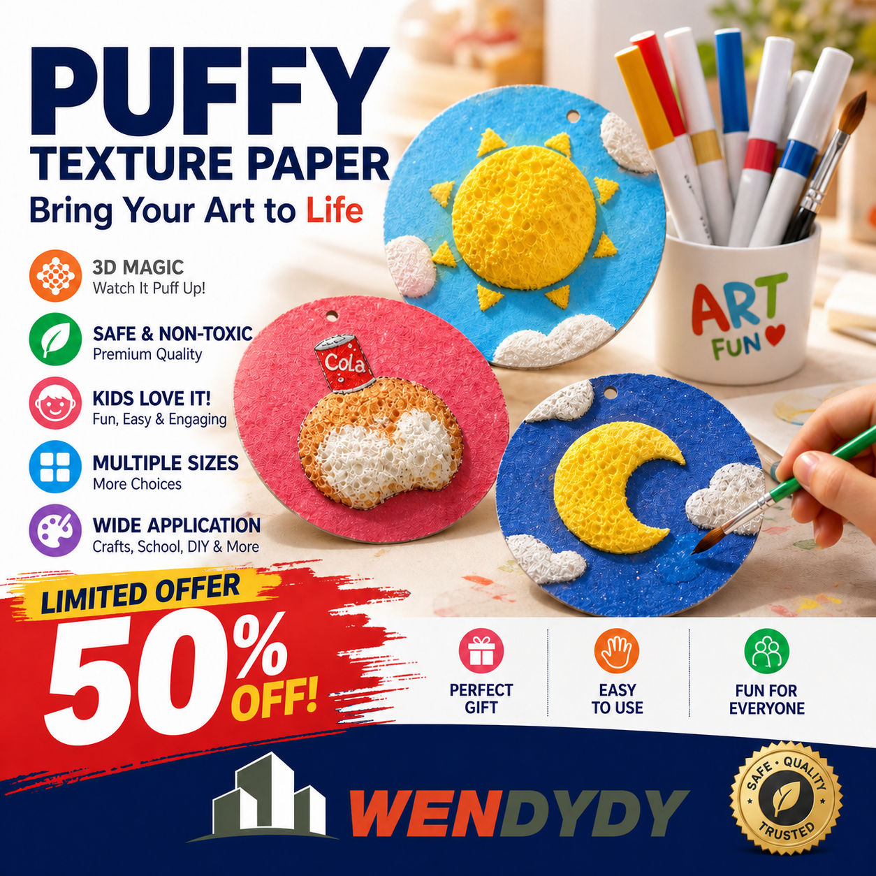 🎄Special Surprise Offer 🎁Buy 3 Get 2 Free!🔮Master the magic of painting!👩🎨Foam Texture Painting Paper🎁