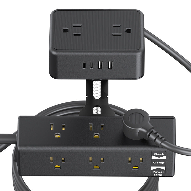 Clamp-On Power Strip ⚡ – 10 Ports, 20W Fast Charge, Zero Desk Clutter