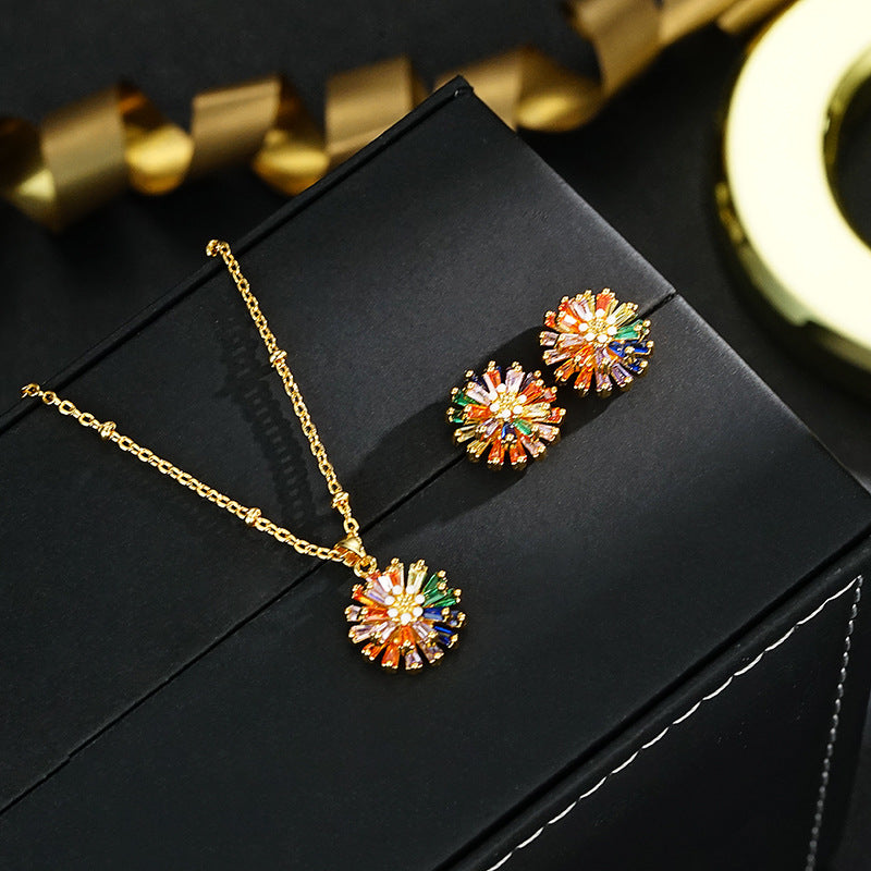 ✨ LIMITED-TIME 30% OFF! ✨ Colorful Firework Stud Earrings – Cubic Zirconia, 18K Plated, Festive 🎆