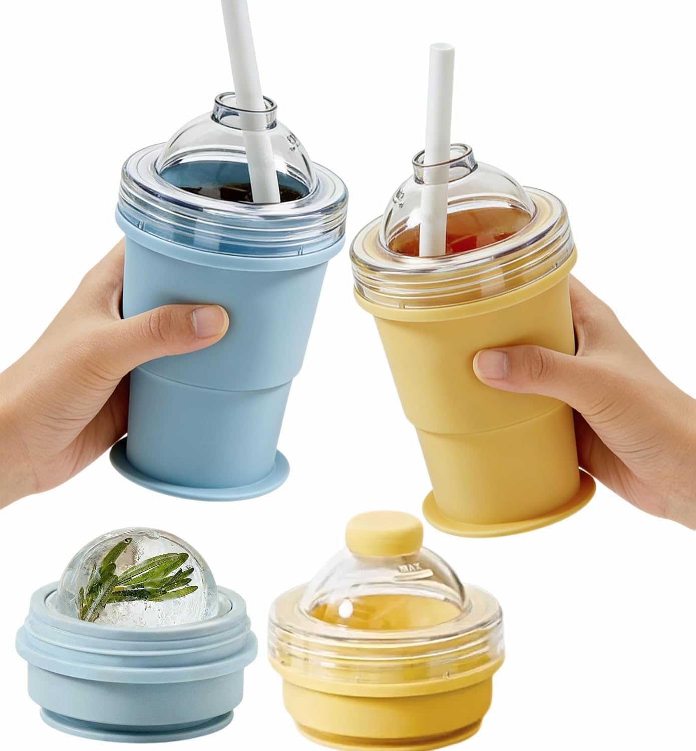 🔥2-in-1 Collapsible Silicone Ice🧊Ball Maker Cup