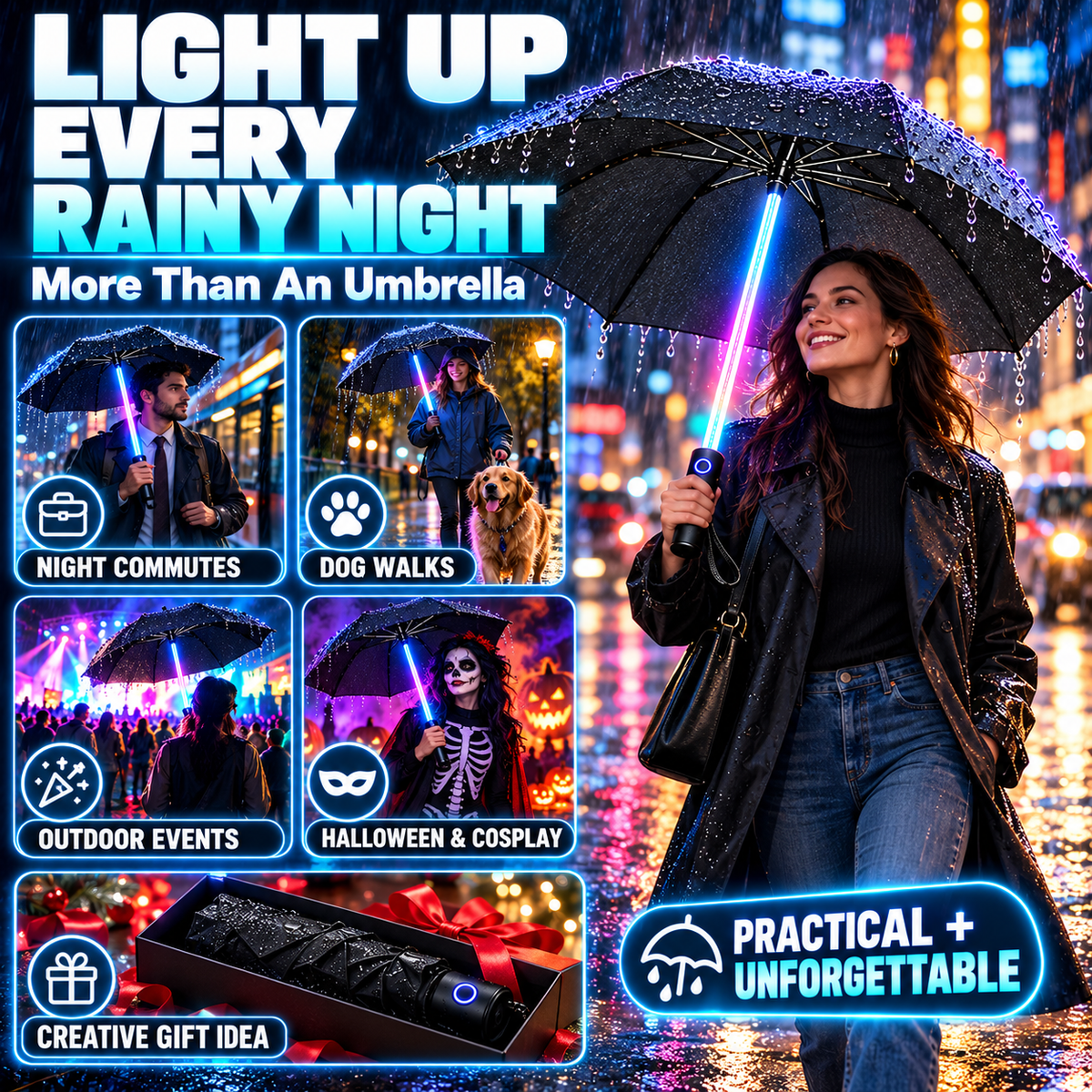 🌧️ 49% OFF Color-Changing LED Umbrella ✨ Turn Every Rainy Night Into A Light Show