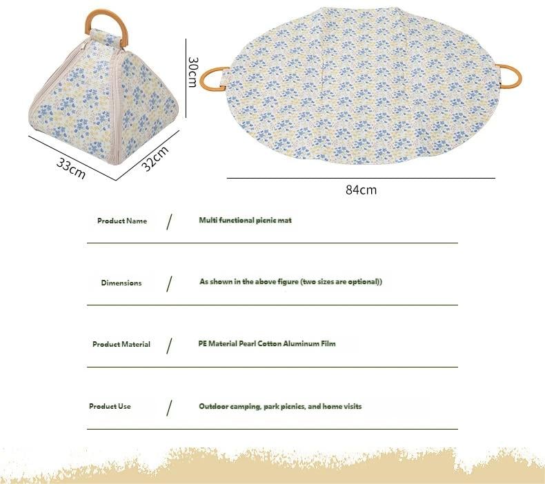 ๐ฟ Foldable Waterproof Picnic Blanket with Carry Handle โ Thick Padded Outdoor Mat for Beach, Camping & Travel