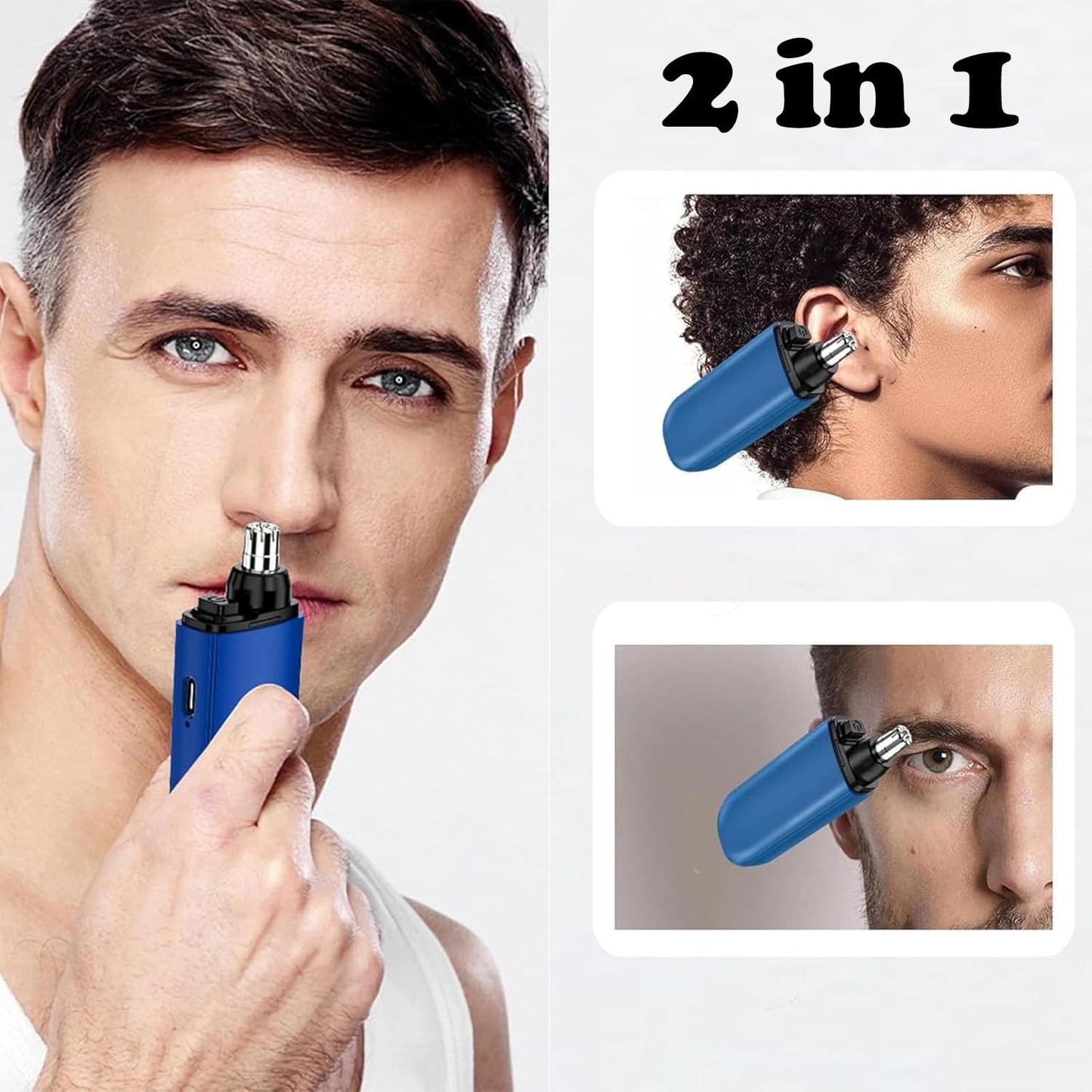 💇♂️ Groom with Precision -✨ Ultimate 2-in-1 Nose Hair Trimmer - For Effortless, All-Day Comfort!
