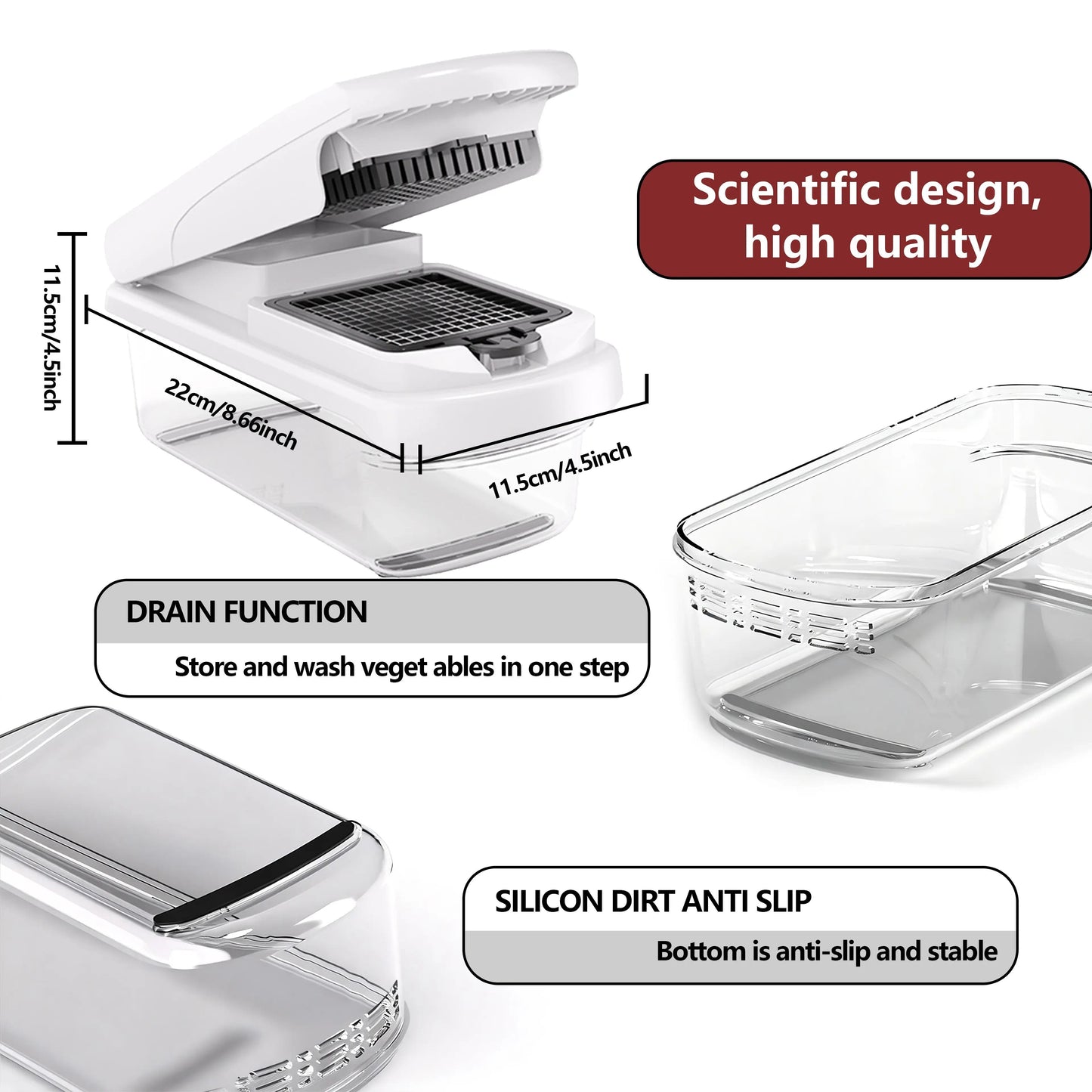 🤩Professional Vegetable Chopper, 15-in-1 Multifunctional Food Chopper