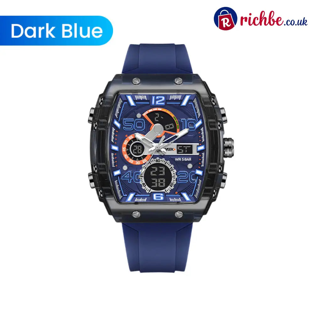 🔥LED Backlight + Stopwatch Technique🔥Multi-Function Sport & Casual Digital Watch - 🔥Dark Blue - Hot sale