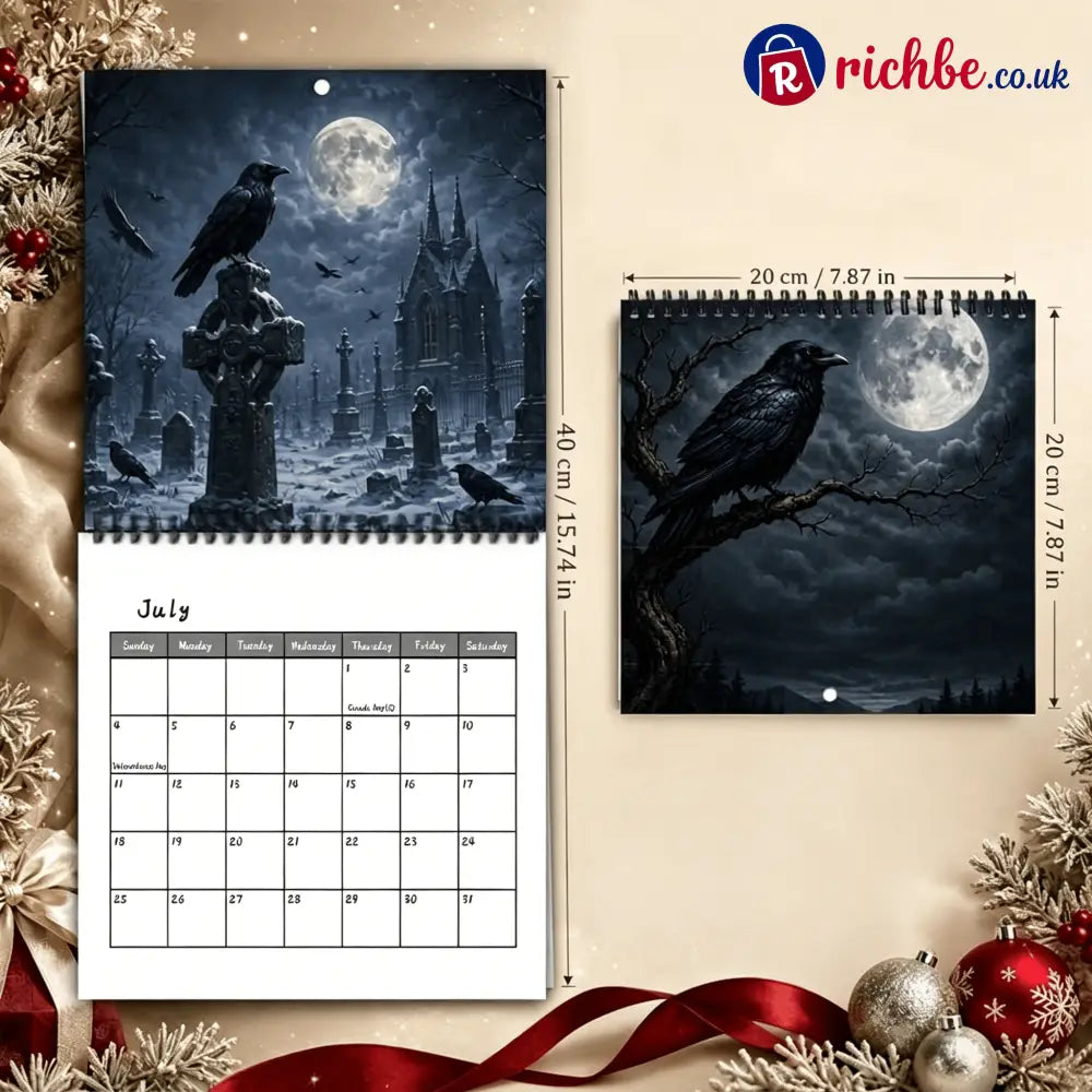 🐦⬛Raven & Crow 2027 Wall Calendar, 12 Months of Moonlit Gothic Art🖤 - 2027 CALENDAR