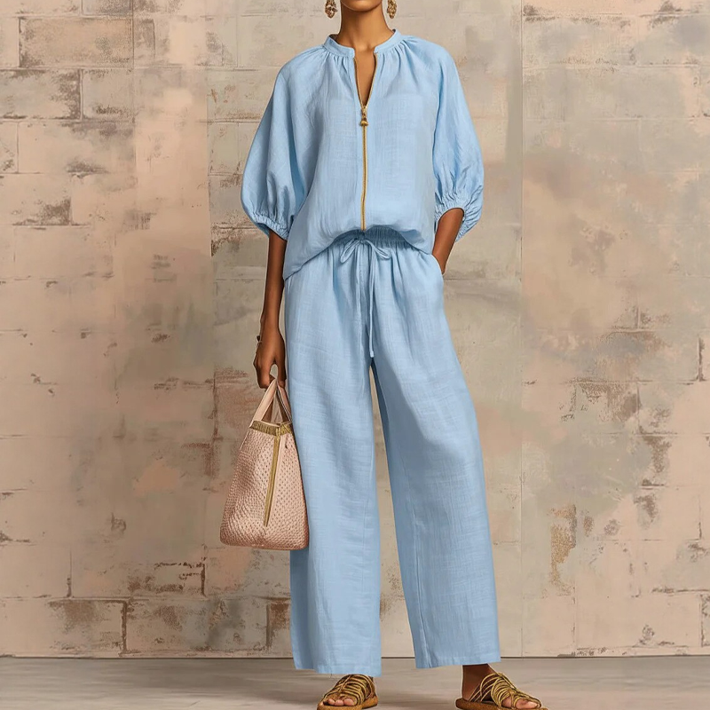 🔥 Hot sale 44% OFF🔥Women's Solid Color 2-Piece Casual Tracksuit Set