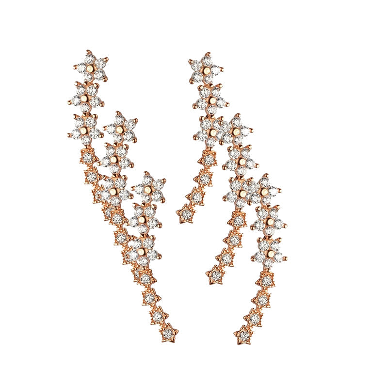 🔥Buy 1, Get 2 Free🔥Starry Flower Rhinestone Ear Climber Earrings💎