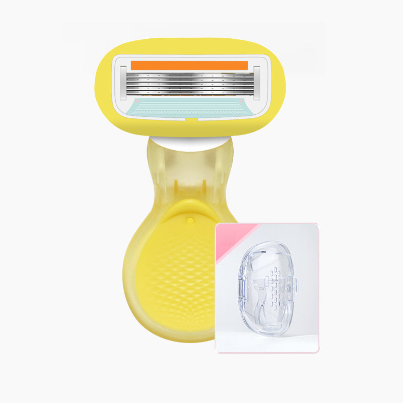 💥Up to 49% off!Buy one get one free💥Women’s Travel Razor with Case 🐾 – 5-Blade, 360° Lubrication, 60° Pivoting Head, Cute Cat Paw Non-Slip Handle, Mini Portable Size