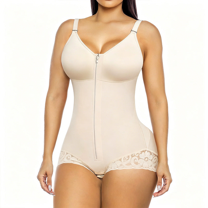 📢📢40% OFF !! ⏰Women's Tummy Control Zip-Up Shapewear Bodysuit