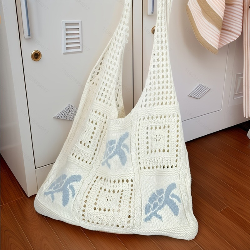 🏆LAST DAY SALE 40% OFF🔥Turtle Pattern Crochet Tote Bag