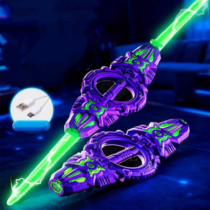 🥳2026 HOT SALE🥳💞50K+ SOLD! ⚔️✨ 48% OFF! Rechargeable Double-Blade Light Up Sword – 360° spin, extendable, 24 light modes, motion sounds, USB-C. Epic gift for kids 6+! 🎁💪