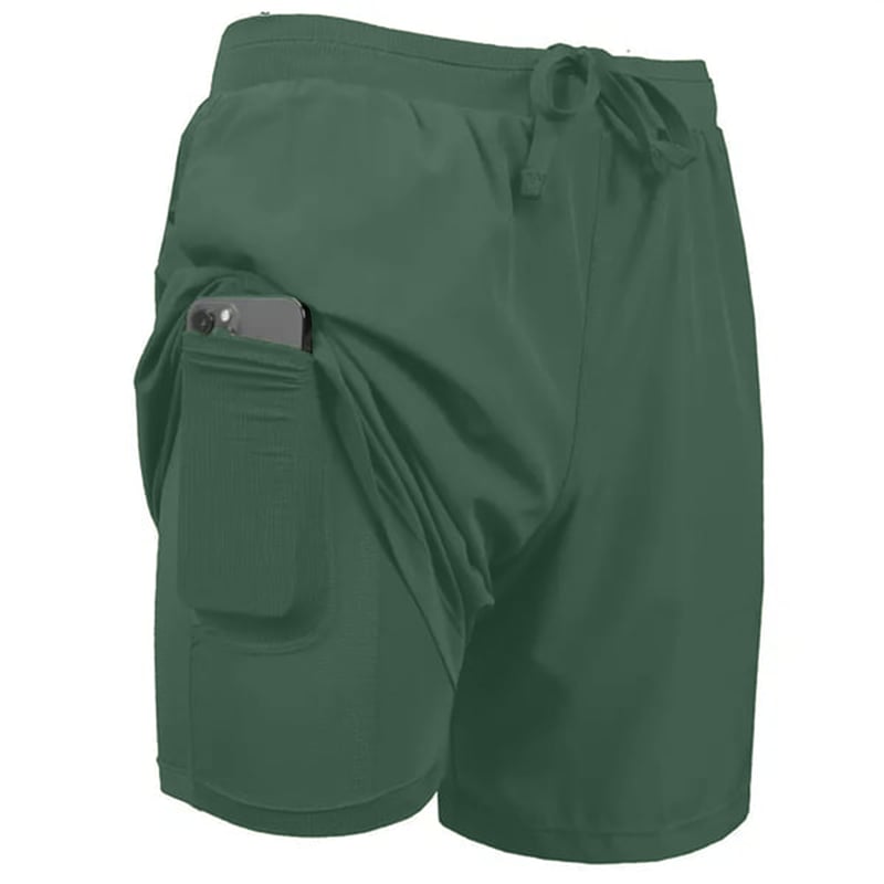 Men's 2 in 1 Quick Dry Gym Running Shorts With Liner