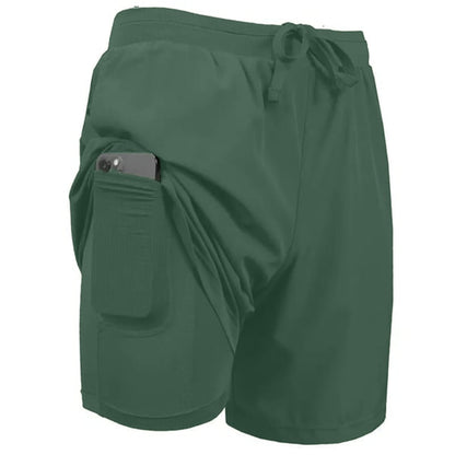 Men's 2 in 1 Quick Dry Gym Running Shorts With Liner