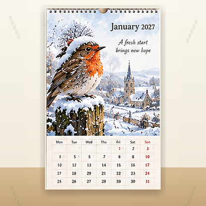 🐦 2027 Robins Through the Seasons Wall Calendar