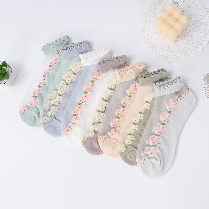 🔥While Supplies Last 40% OFF!🌺Floral Lace Women's Spring Summer Ankle Socks
