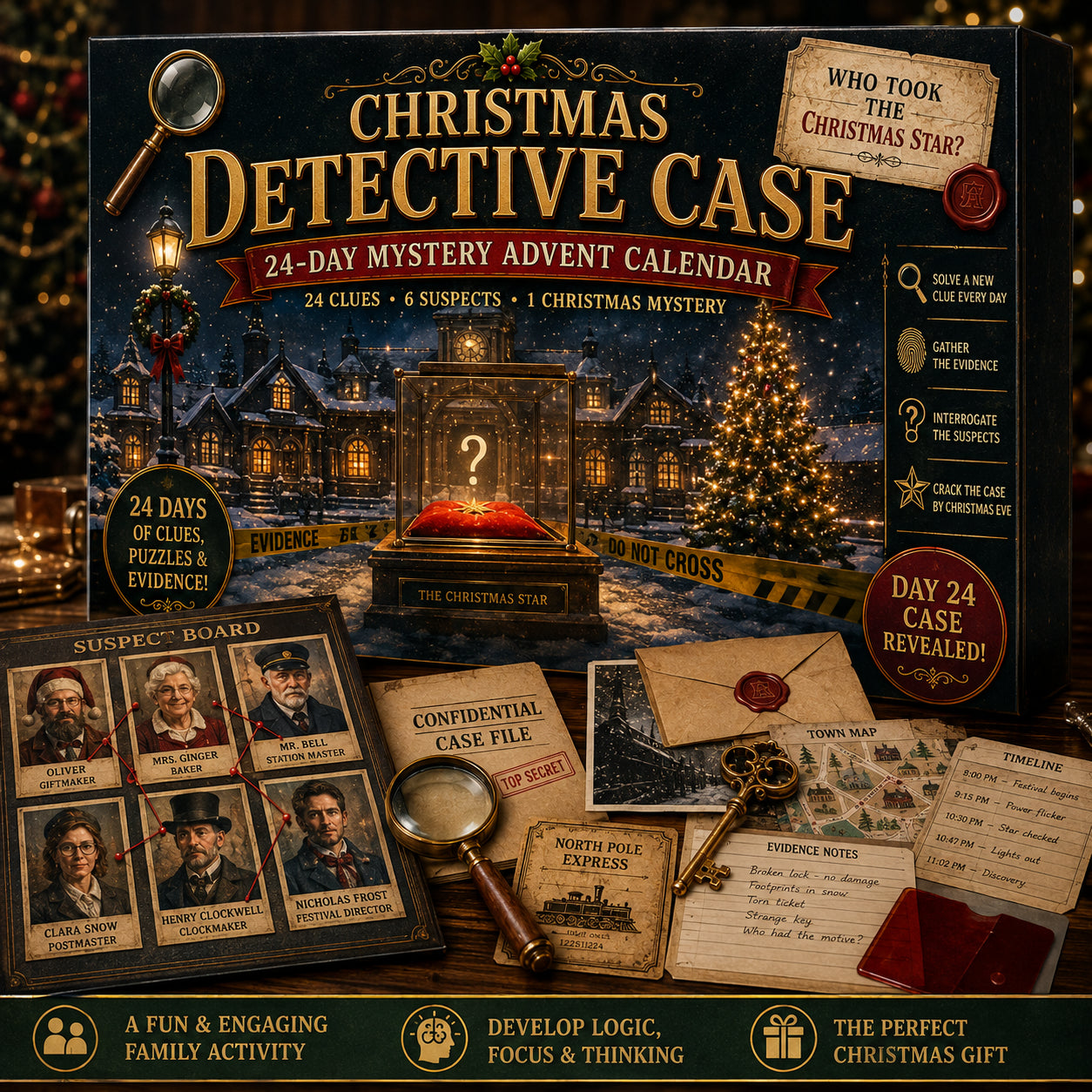 ⏳ Last Day 49% OFF – 24-Day Mystery Adventure Advent Calendar Collection | 24 Clues, Hands-On Puzzles & One Final Reveal