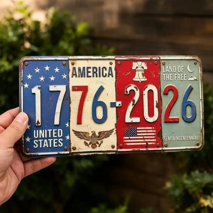 🔥Anniversary Block Sign | Rustic License Plate Art 1776-2026 Semiquincentennial Decor
