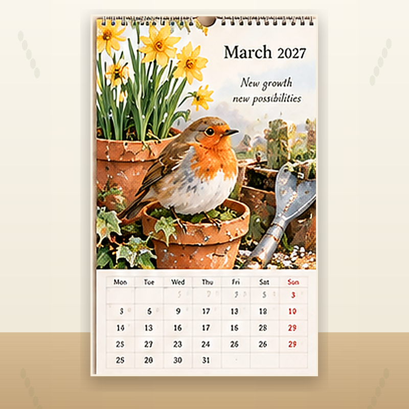 🐦 2027 Robins Through the Seasons Wall Calendar