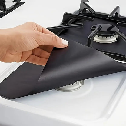 ♻️ Reusable Gas Stove Burner Liners – Cut-to-Fit Stove Protector Mats, 4-Pack