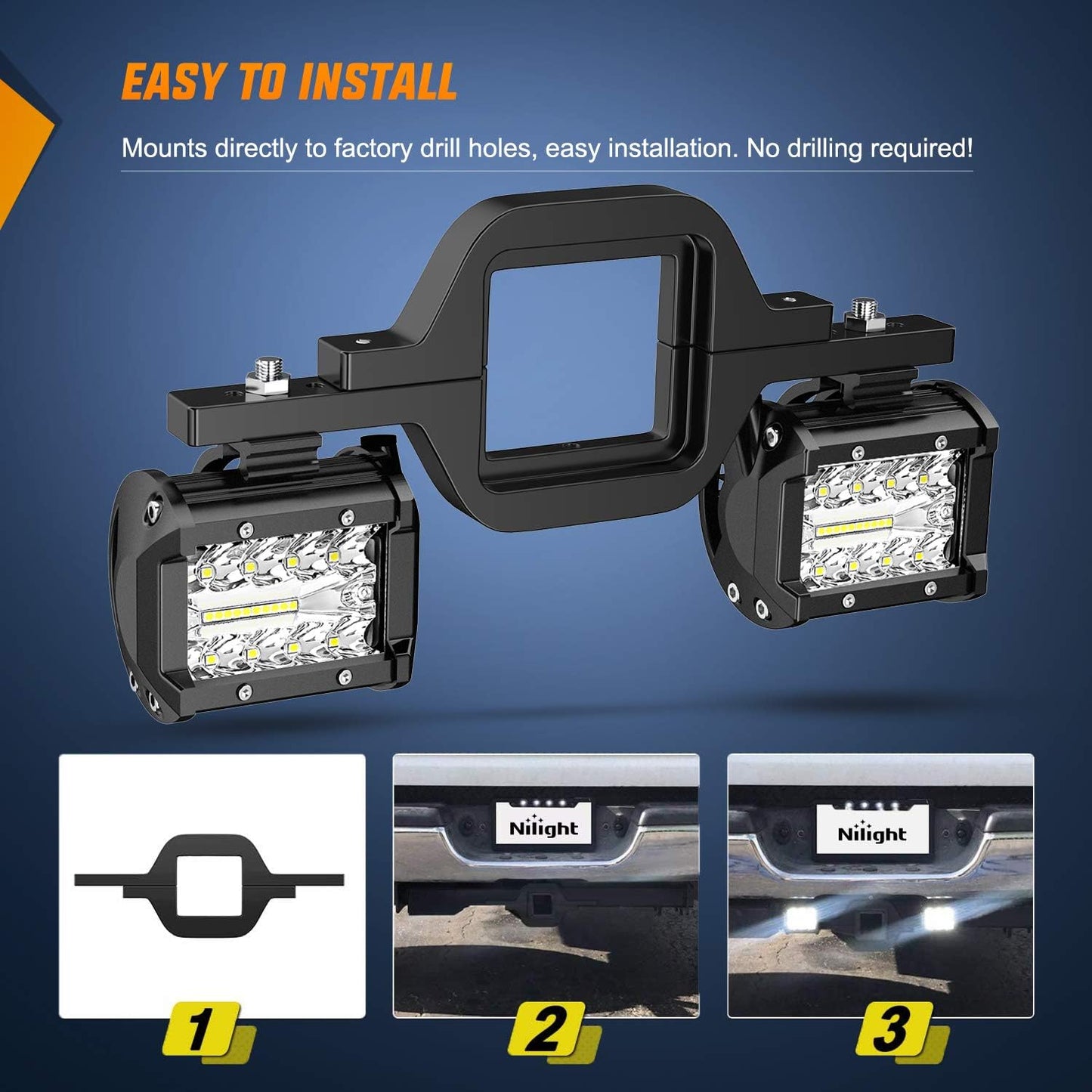 2pcs 4 Inch LED Pods with Tow Hitch Mounting Brackets