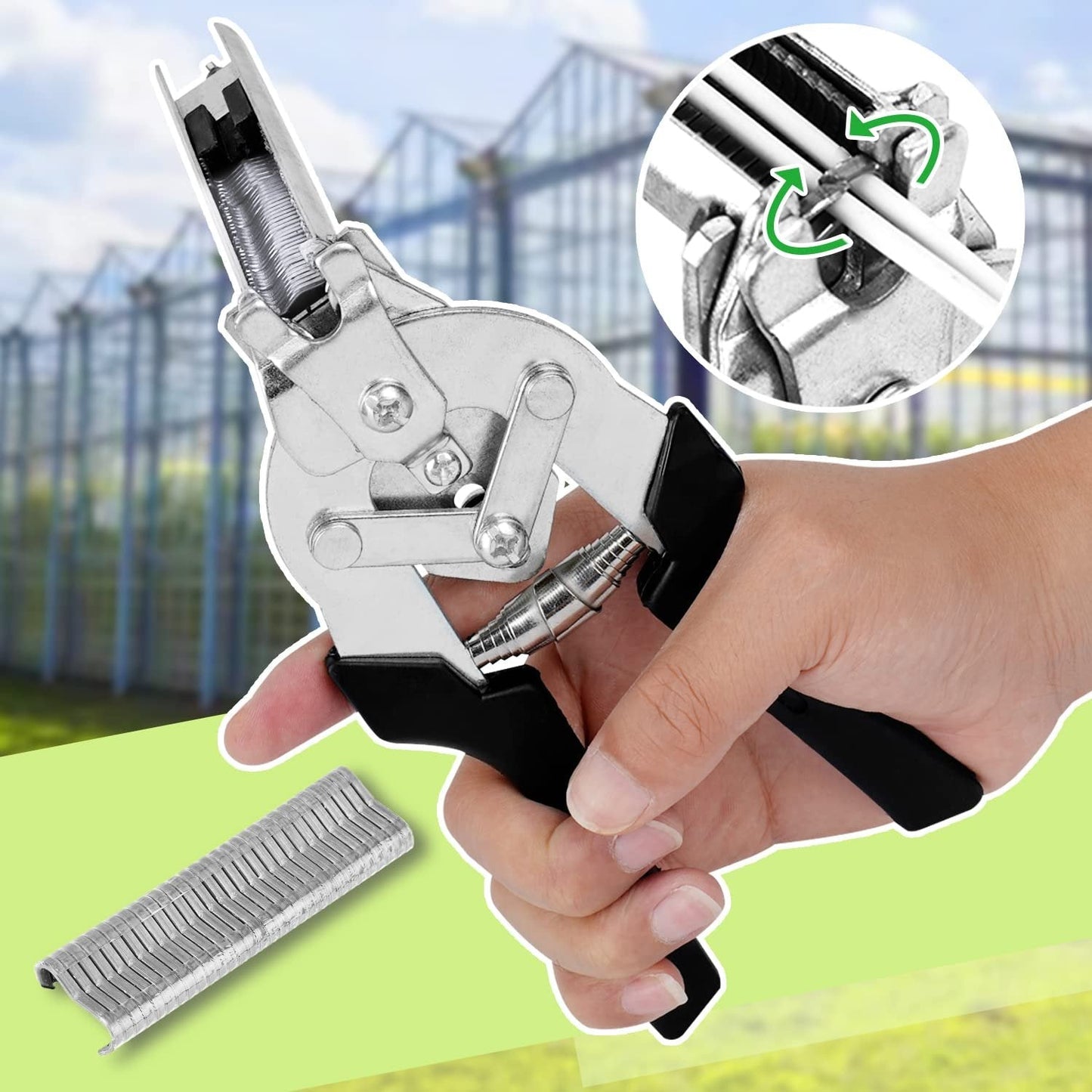 🔥M-Type Hog Ring Pliers Kit – Semi-Automatic Spring-Loaded Fence & Cage Repair Tool