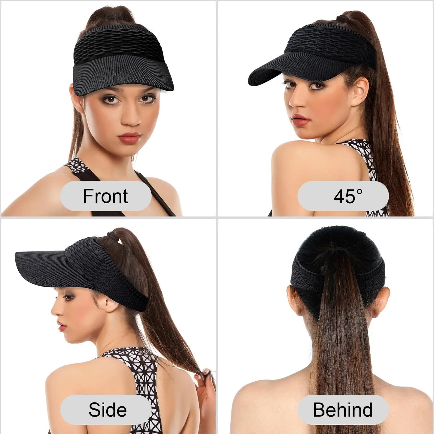 🔥2-Pack Women’s Open-Top Breathable UV-Protection High-Ponytail Sun Visor