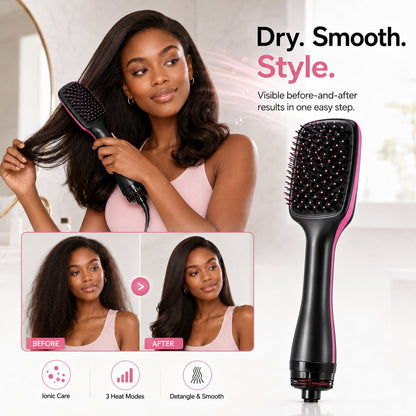 🔥Ionic Hair Dryer and Styler Brush for Straight Hair, Waves & Curls