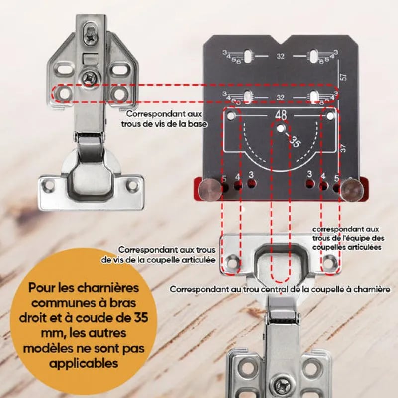 Hinge Drilling Positioner Auxiliary Tool