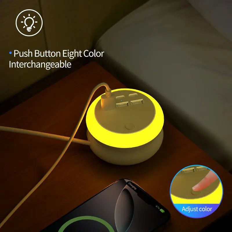 🔥Summer Hot Sales - Save 49% OFF🔋 Portable Power Strip with USB-C Charging & LED Lights ✨ – 6 USB Ports for Home 🏠, Office 💻 & Travel ✈️