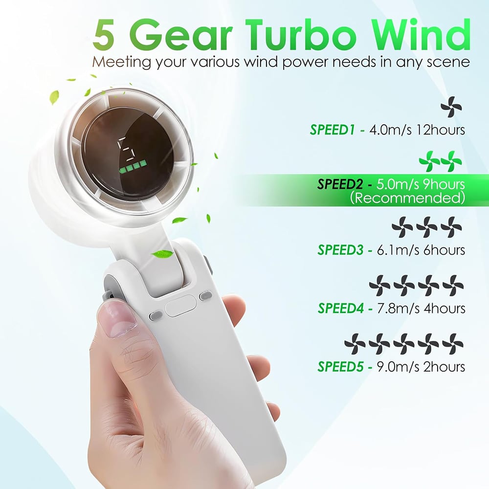 🌬️ Foldable Rechargeable Handheld Fan