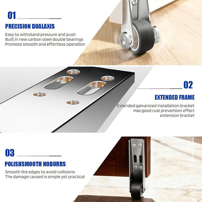 Vertical Track Roller Wheel, Heavy Duty 110LBS Sliding Door Bottom Guide