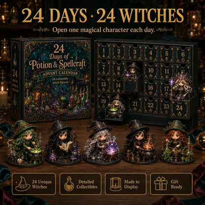 🧙‍♀️ LAST DAY 49% OFF – 24 Days Of Witchy Surprises Advent Calendar | 24 Unique Collectible Witches with Magical Themes, Mini Figures & Fantasy Display Collection ✨