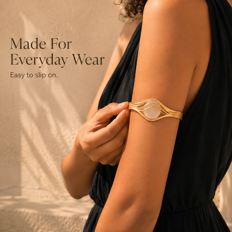 TYIIMAX™ CGM Sensor Arm Cuff – 18K Gold-Plated Adjustable Jewelry Holder for Compatible CGM Sensors
