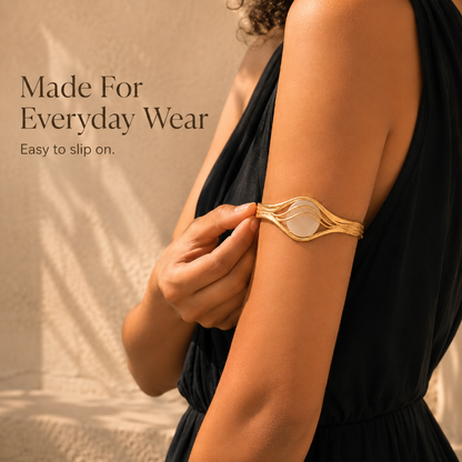 TYIIMAX™ CGM Sensor Arm Cuff – 18K Gold-Plated Adjustable Jewelry Holder for Compatible CGM Sensors