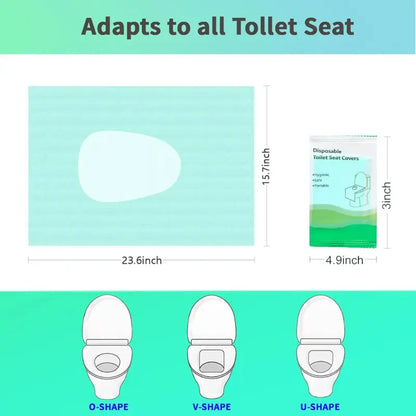 🚻Disposable Toilet Seat Covers – Portable Hygienic Toilet Protectors for Travel, Public Restrooms, Fits All Seat Shapes