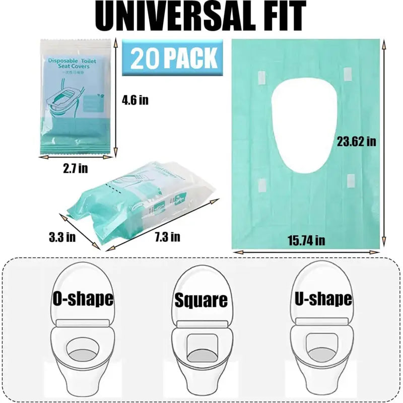 🚻Disposable Toilet Seat Covers – Portable Hygienic Toilet Protectors for Travel, Public Restrooms, Fits All Seat Shapes