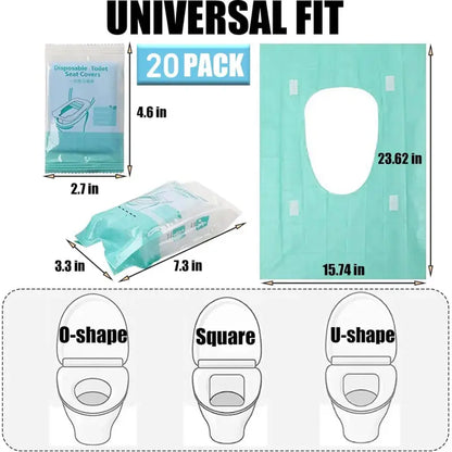 🚻Disposable Toilet Seat Covers – Portable Hygienic Toilet Protectors for Travel, Public Restrooms, Fits All Seat Shapes