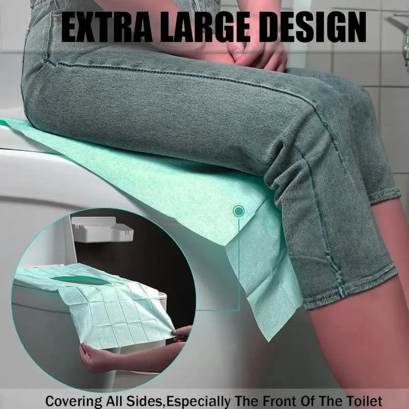 🚻Disposable Toilet Seat Covers – Portable Hygienic Toilet Protectors for Travel, Public Restrooms, Fits All Seat Shapes