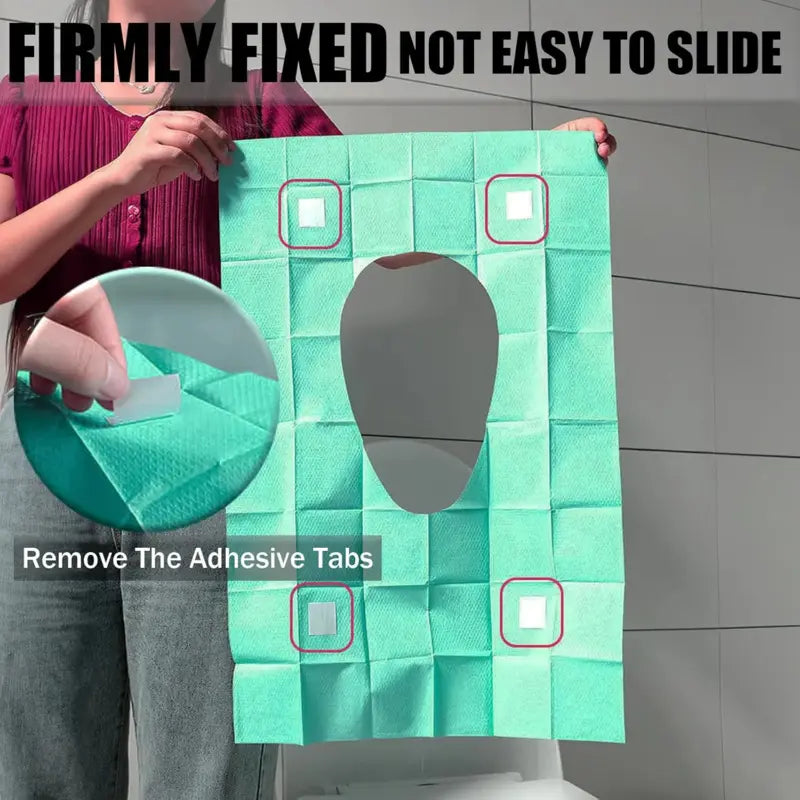🚻Disposable Toilet Seat Covers – Portable Hygienic Toilet Protectors for Travel, Public Restrooms, Fits All Seat Shapes