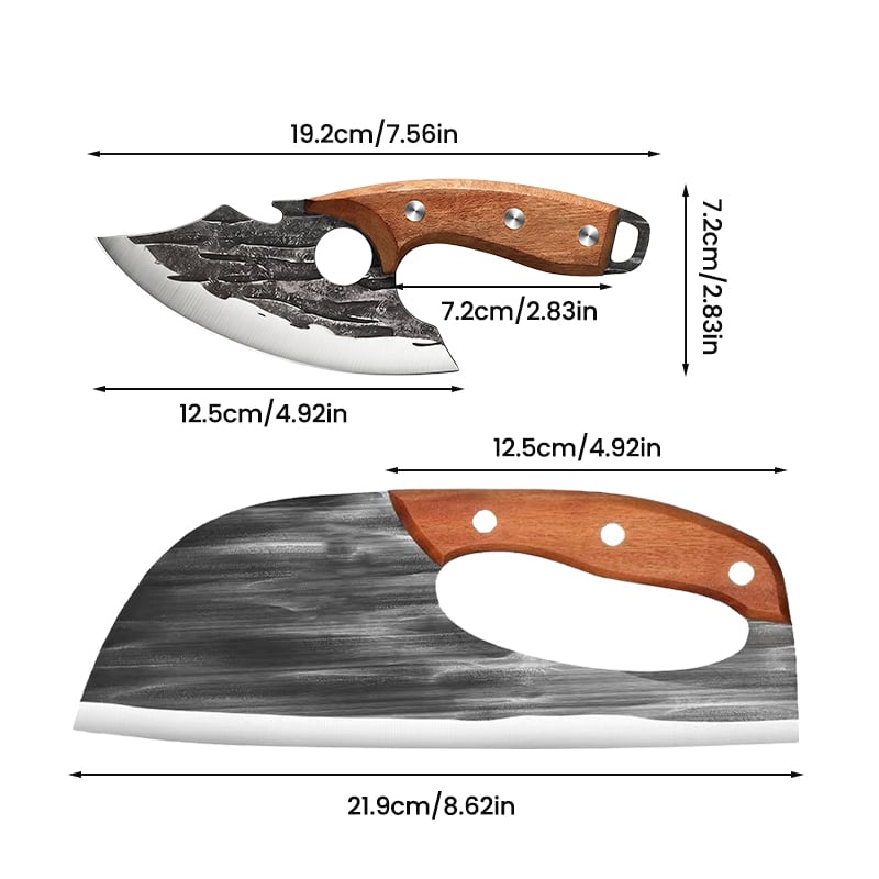 🔥Premium Hand-Forged Chef's Knife & Cleaver Set
